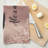 Linge De Cuisine Rose Gold Blush Pink Monogram Glitter Eyelashes (Quart Plié)