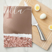Linge De Cuisine Rose Gold Faux et Parties scintillant (Quart Plié)