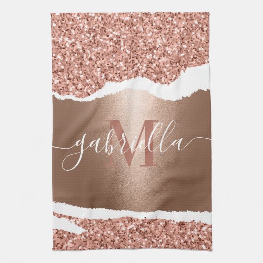 Linge De Cuisine Rose Gold Faux et Parties scintillant (Vertical)