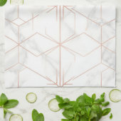 Linge De Cuisine Rose Gold Marble Geometric Pattern (Plié)