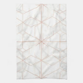 Linge De Cuisine Rose Gold Marble Geometric Pattern (Vertical)