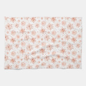 Linge De Cuisine Rose Gold Snowflakes en blanc (Horizontal)