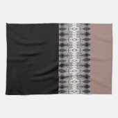 Linge De Cuisine Rose gris bleu et noir moderne accentué (Horizontal)
