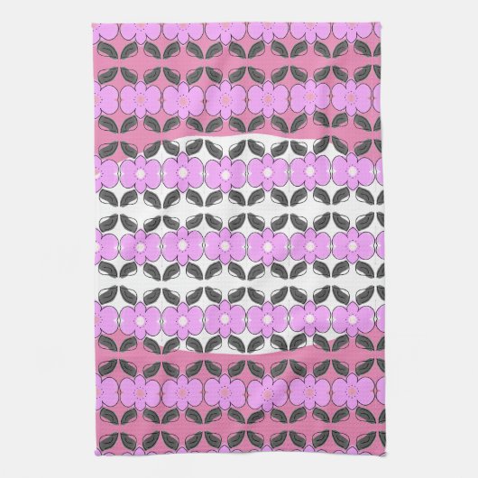 Linge De Cuisine Rose gris et blanc (Vertical)