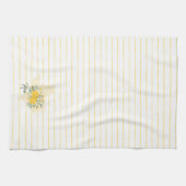 Linge De Cuisine Rose jaune du Texas - En vichy Etat avec Rose (Horizontal)