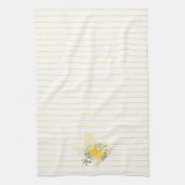 Linge De Cuisine Rose jaune du Texas - En vichy Etat avec Rose (Vertical)