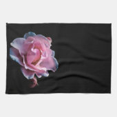Linge De Cuisine Rose magnifique de rose sur le noir (Horizontal)
