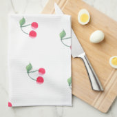 Linge De Cuisine Rose mignon moderne de motif de fruit de cerise (Quart Plié)