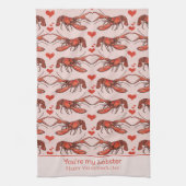 Linge De Cuisine Rose mignon Tu es mon homard Saint-Valentin (Vertical)