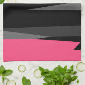 Linge De Cuisine Rose Noir et Gris (Plié)