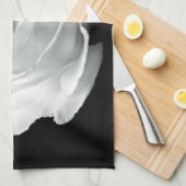 Linge De Cuisine Rose noire et blanche (Quart Plié)