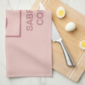 Linge De Cuisine Rose or couleur professionnelle simple nom monogra (Quart Plié)