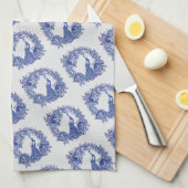 Linge De Cuisine Rose Paon Bleu Blanc (Quart Plié)