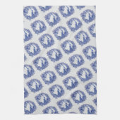 Linge De Cuisine Rose Paon Bleu Blanc (Vertical)