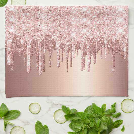 Linge De Cuisine Rose Parties scintillant or (Plié)