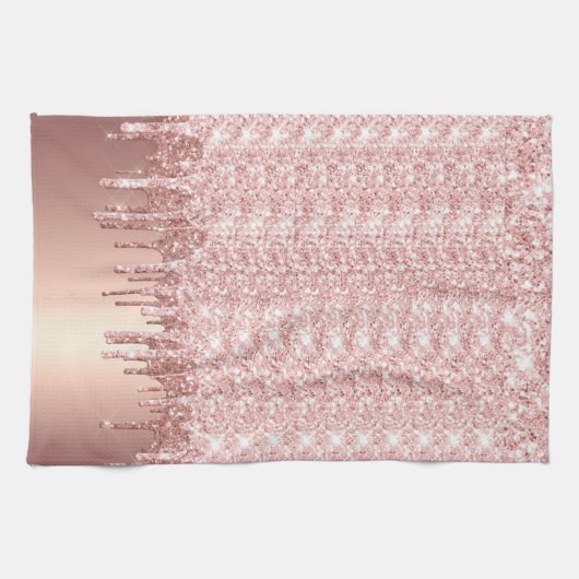 Linge De Cuisine Rose Parties scintillant or (Horizontal)