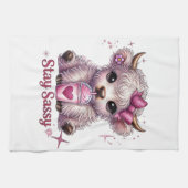 Linge De Cuisine Rose, Reste Impertinente, Vaches des Highlands (Horizontal)