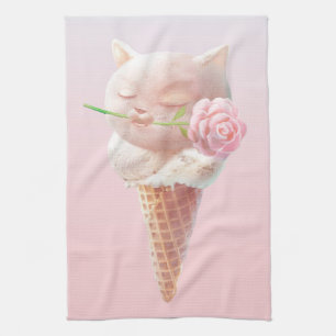 Linge De Cuisine Rose Romantique : Cône de glace rose Mademoiselle