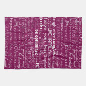 Linge De Cuisine Rose rose blanc mots inspirants Noël (Horizontal)