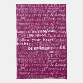 Linge De Cuisine Rose rose blanc mots inspirants Noël (Vertical)