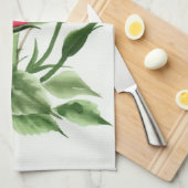Linge De Cuisine Rose rouge (Quart Plié)