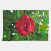 LINGE DE CUISINE ROSE ROUGE  (Horizontal)