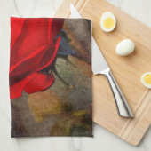 Linge De Cuisine Rose rouge (Quart Plié)