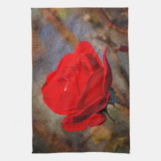 Linge De Cuisine Rose rouge (Vertical)