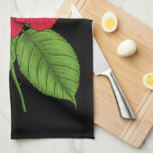 Linge De Cuisine Rose rouge 2 (Quart Plié)