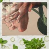 Linge De Cuisine Rose rouge rubis aux accents blancs (Plié)