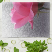 Linge De Cuisine rose sur gris (Plié)