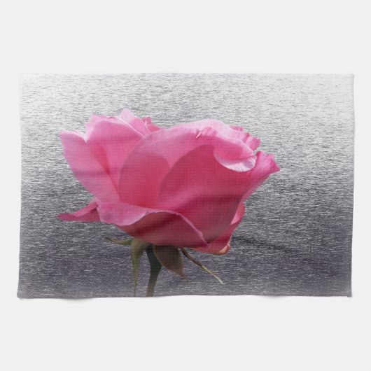 Linge De Cuisine rose sur gris (Horizontal)