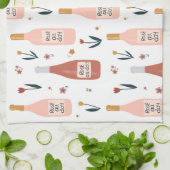 Linge De Cuisine Rose TOUTE la journée amateurs de vin motif (Plié)