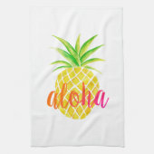 Linge De Cuisine Rose tropical d'aquarelle d'ananas Aloha (Vertical)