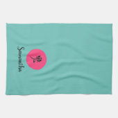 Linge De Cuisine Rose Turquoise et rose moderne (Horizontal)