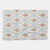 Linge De Cuisine Rose Victorian Roses w/Blue Ribbon Lattice (Horizontal)