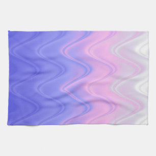 Linge De Cuisine Rose Violet Abstrait Ondulé