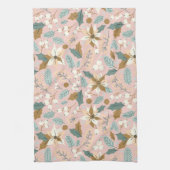 Linge De Cuisine Rosée rousse poinsettia hiver vacances (Vertical)