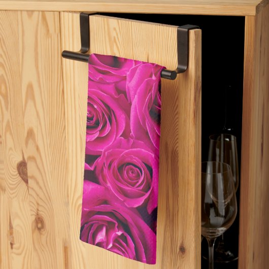 Linge De Cuisine roses (Pliage en tiers)