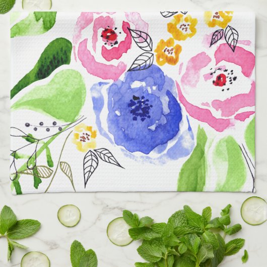 Linge De Cuisine roses (Plié)