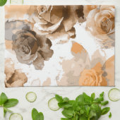 Linge De Cuisine Roses à l'aquarelle 2 (Plié)