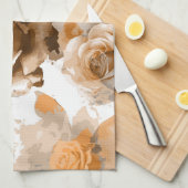 Linge De Cuisine Roses à l'aquarelle 2 (Quart Plié)