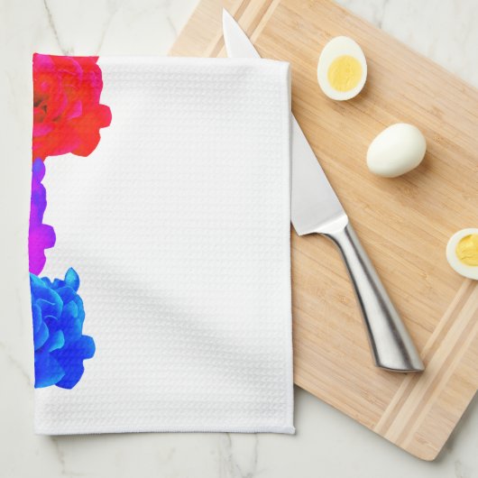 Linge De Cuisine Roses arc-en-ciel (Quart Plié)