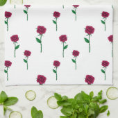 Linge De Cuisine Roses avec tige romantique design Saint Valentin (Plié)