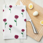 Linge De Cuisine Roses avec tige romantique design Saint Valentin (Quart Plié)