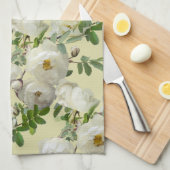 Linge De Cuisine Roses blanches (Quart Plié)