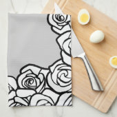 Linge De Cuisine Roses blanches Vintages (Quart Plié)