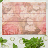 Linge De Cuisine Roses chics de pays rose (Plié)