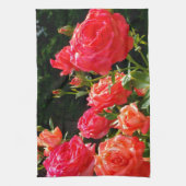 Linge De Cuisine Roses de corail romantique (Vertical)