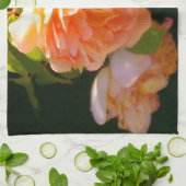 Linge De Cuisine Roses de pays pêche (Plié)